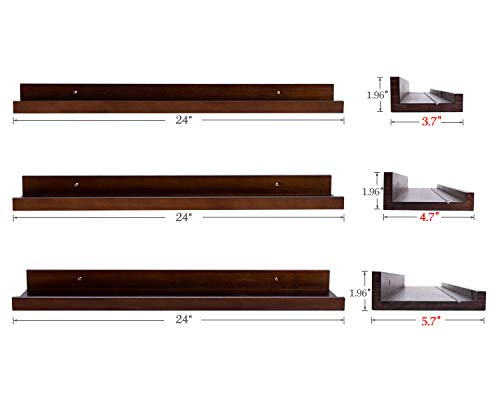 B091FFS83F AZSKY Espresso Floating Picture Shelves 24inch Denver Modern - Brown New