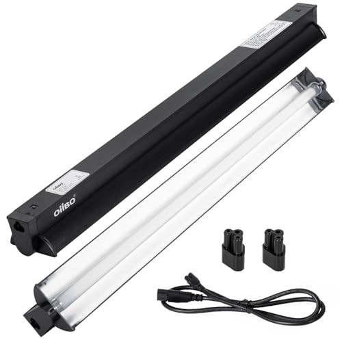 OIIBO UVB REPTILE LIGHT 2PCS HO T5 10.0 UVB FIXTURE KIT - BLACK