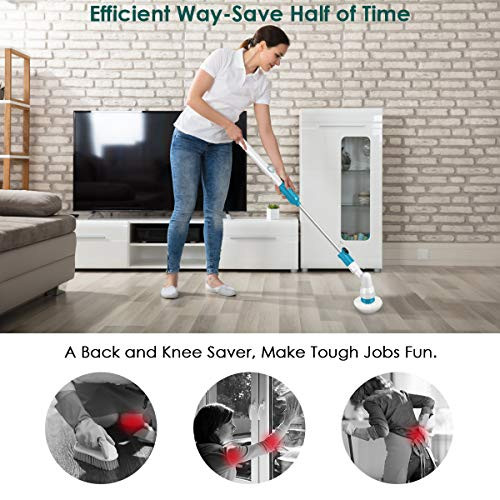 Sticque Rechargeable Electric Spin Scrubber 360 Cordless Cleaning Brush - Blue