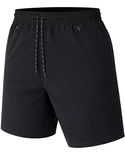 JUMP START MEN'S PERFORMANCE TRAINING SHORTS ZIPPER POCKETS SIZE: MEN S - BLACK New
