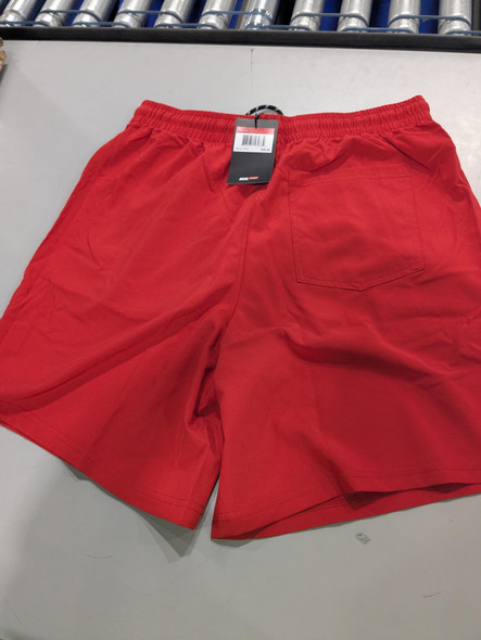 JUMP START MEN'S PERFORMANCE TRAINING SHORTS WITH ZIPPER POCKETS - SIZE: S - RED New