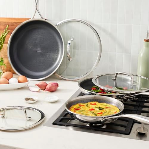 ZWILLING Peak 6-pc Stainless Steel Ceramic Nonstick Dual Performance Fry Pan New