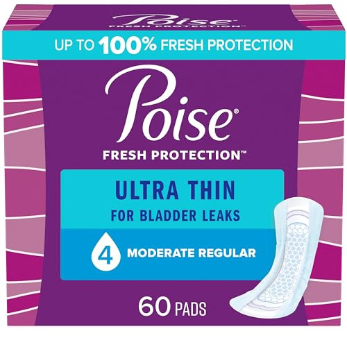 Poise Ultra Thin Incontinence Pads 4 Drop Moderate Absorbency 60 Count New