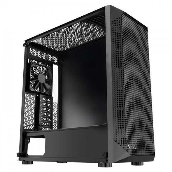 VEVOR PC GAMING CASE MID-TOWER COMPUTER CASE HIGH-AIRFLOW TEMPERED GLASS - BLACK New