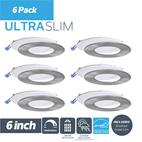 NADAIR LED Recessed Ultra Slim Lights 6 Pack Dimmable 12W=90W 1000 Lumens 3000K New