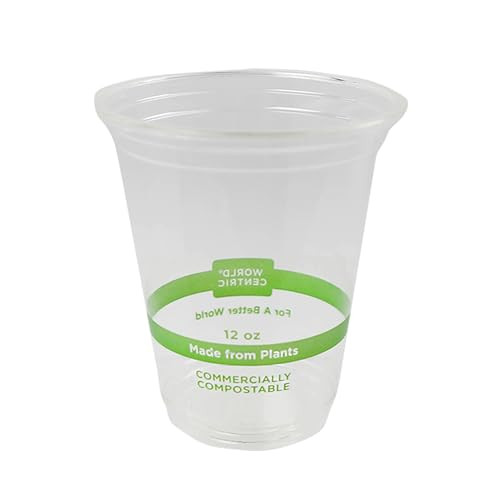 World Centric 12 oz Compostable Clear Cold Cups Made from Plants 200 Pack New