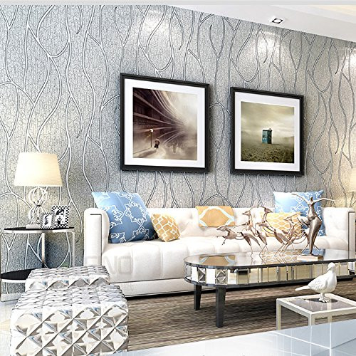 Q QIHANG 3D Thick Non-Woven Imitation Deerskin Deep Embossed Curve - Gray