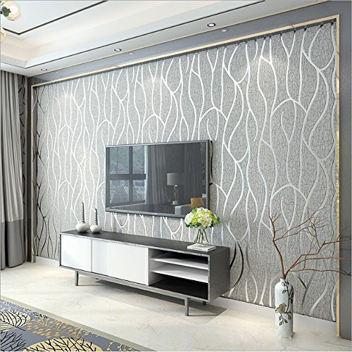 Q QIHANG 3D Thick Non-Woven Imitation Deerskin Deep Embossed Curve - Gray