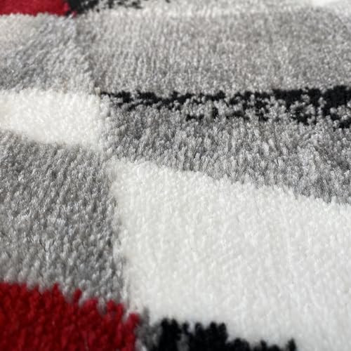 Persian Area Rugs 2305 Gray 4 ft x 5 ft Modern Abstract Area Rug New