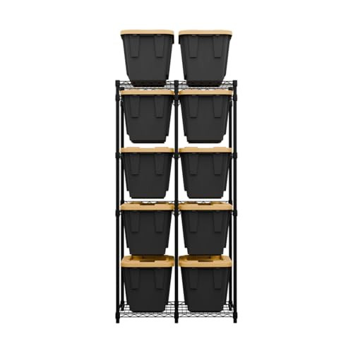 SAFERACKS BIN STORAGE RACK FOR 12 GALLON STORAGE TOTES NO BINS - BLACK New