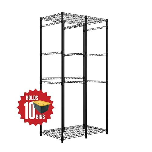 SAFERACKS BIN STORAGE RACK FOR 12 GALLON STORAGE TOTES NO BINS - BLACK New