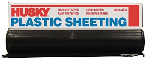 Husky CF0606B 6 ML Polyethylene Plastic Sheeting, 6' x 100', Black New
