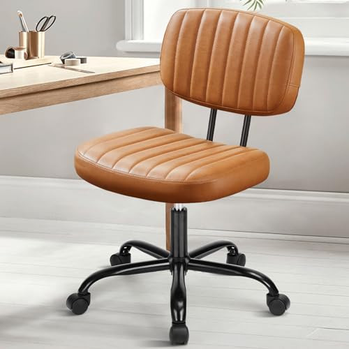 DUMOS Small Desk Chair, Home Office Chair, Comfy Lumbar Support - Black New