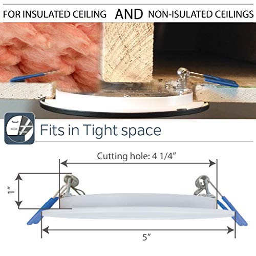 Nadair, 4’’ LED Recessed Ultra Slim Lights, 12-Pack, IC Rated, Dimmable New