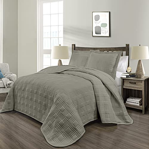 PHRIXUS Oversized Queen Bedspreads 100"x106" 3-Piece Comforter, Sage New
