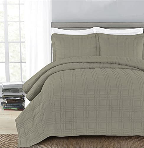 PHRIXUS Oversized Queen Bedspreads 100"x106" 3-Piece Comforter, Sage New