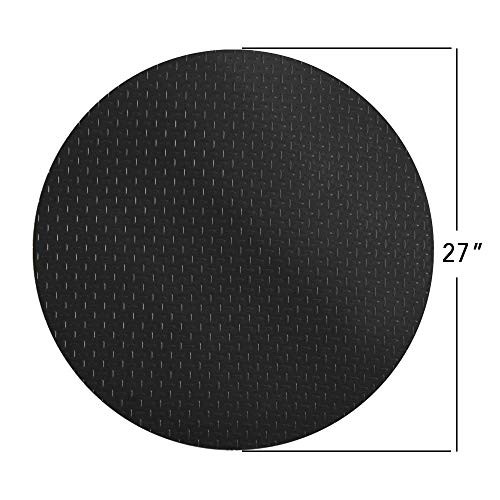RESILIA ROUND UNDER GRILL MAT DIAMOND PLATE SMALL 27-INCH DIAMETER - BLACK