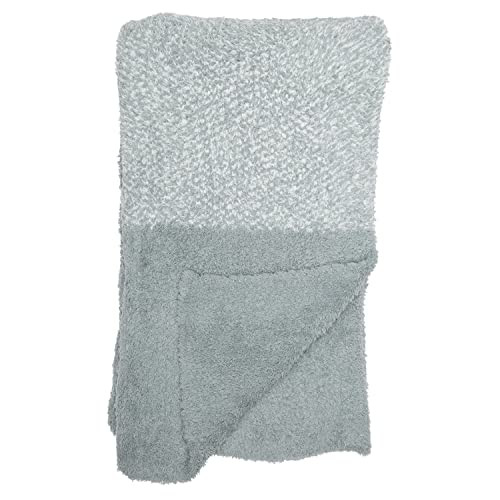 Barefoot Dreams CozyChic HeatheredThrow Blanket 45"x60" B09L8MDYNC - Sage/ Pearl New