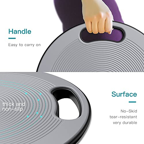 EVERYMILE Wobble Exercise Balance Board, Grey, 15.7" New