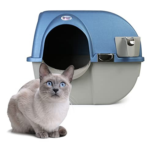 Omega Paw Premium Roll 'n Clean Litter Box Large,Cat, Peral Blue (PR-RA20-1) New