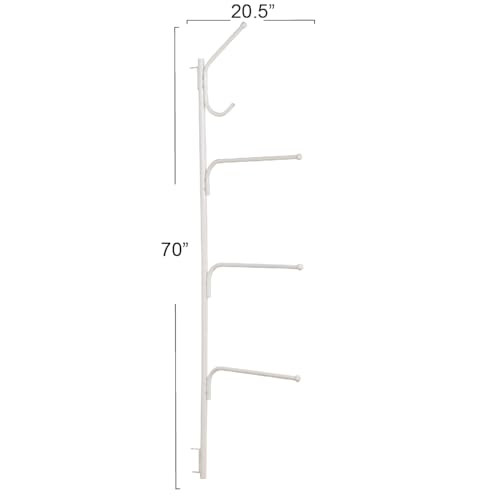 Household Essentials Hinge-It Clutterbuster Valet Family Towel Bar - White New