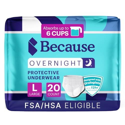 Because Overnight Absorbency Pull Ups Adult Disposable Incontinence Underwear New