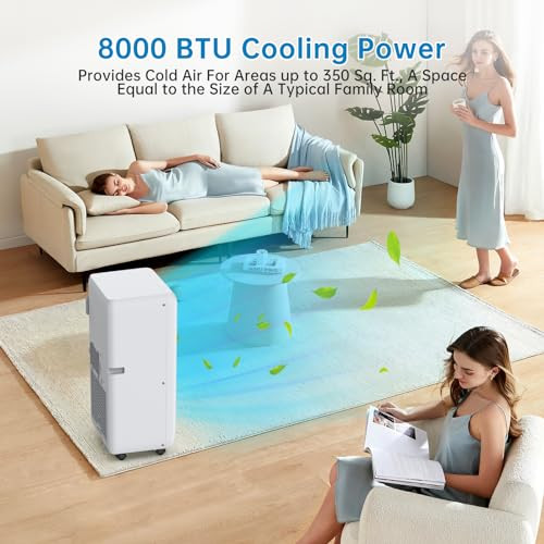 GARVEE PORTABLE AIR CONDITIONERS 8000 BTU, ENERGY SAVING AIR CONDITIONER - WHITE
