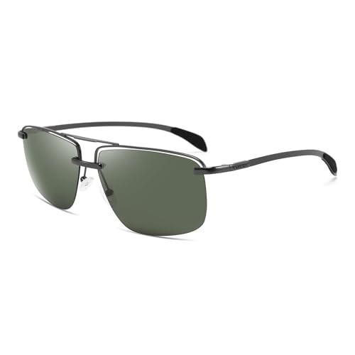 TG0019 TUCCI ITALY UV400 SUNGLASSES CLASSIC G15 GREEN POLARIZED LENSES - GREEN