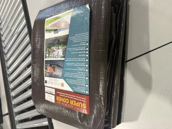 SUPER COVER TARP COVER HEAVY DUTY (20MIL) 12X16 - BLACK/BROWN