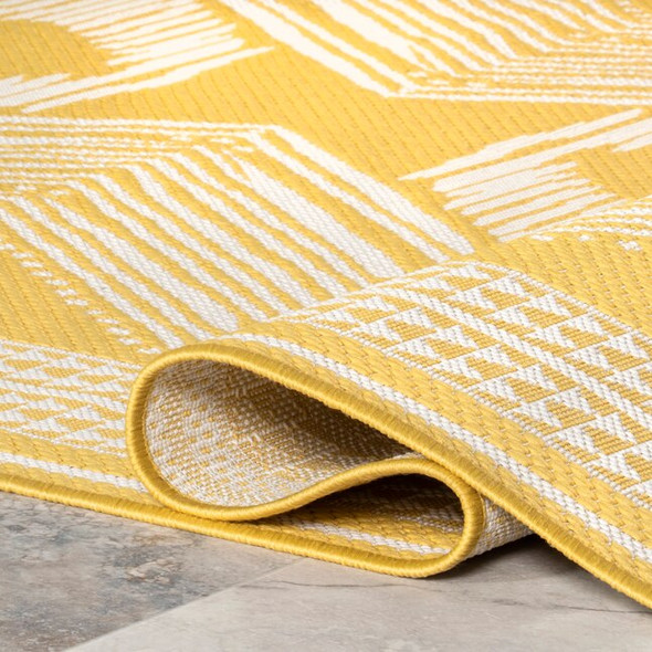 NULOOM 5FT X 8FT LOOMED RECTANGULAR AREA RUG - YELLOW/WHITE