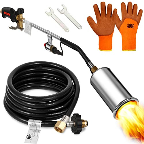 Propane Torch Weed Burner Kit,B09RWKC293-NEW - Silver New