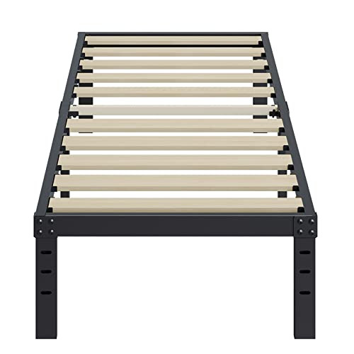 ZIYOO Twin Size Bed Frames 16 Tall, 3 Wide 2500lb Support Foam Mattress NO BOX New