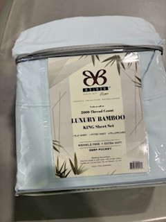 BIBB LUXURY BAMBOO KING SHEET SET SIX PIECE SET - LIGHT BLUE