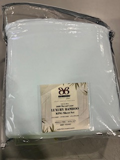 BIBB LUXURY BAMBOO KING SHEET SET SIX PIECE SET - LIGHT BLUE