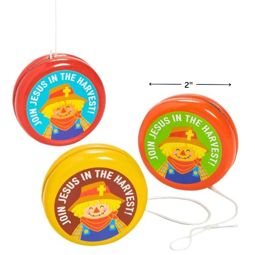 FUN EXPRESS RELIGIOUS SCARECROW YOYOS 12 PIECES - MULTICOLOR