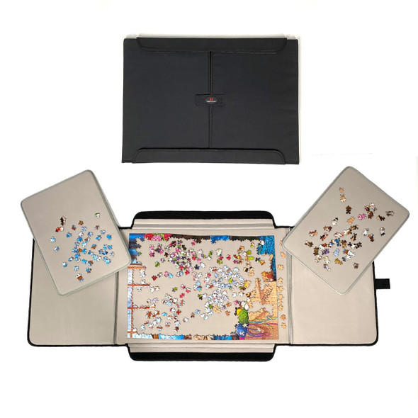 MARY MAXIM PORTABLE JIGSAW PUZZLE BOARD MAT ORGANIZER STORAGE1500 PIECES - BLACK New
