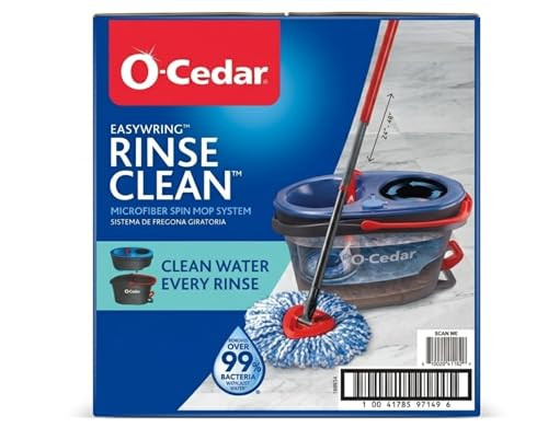 O-Cedar Easywring Rinse Clean Microfiber Spin Mop System 1 Each New
