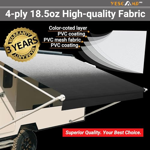 YESCAMP RV AWNING FABRIC REPLACEMENT HEAVY DUTY WEATHERPROOF 4PLY 18.5OZ VINYL