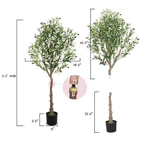 4.4 / 5 ( 9 Ratings ) GUYUSO 5.3ft (1170lvs) Artificial Olive Treeಾಚा