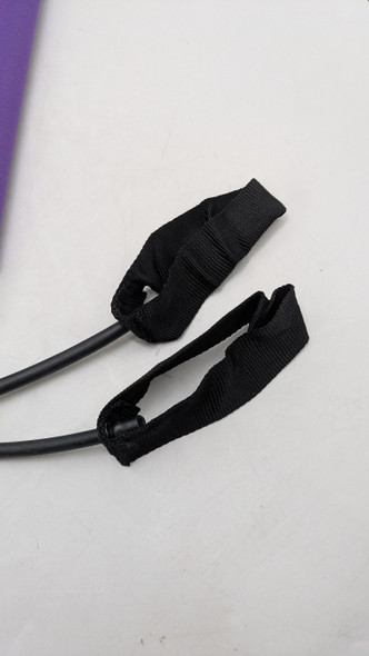 Portable Pilates Bar Kit Yoga Stick Resistance Band Foot Loop Total Body, Purple New