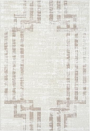 Abani Art Deco Area Rug 5' x 8' Cream New