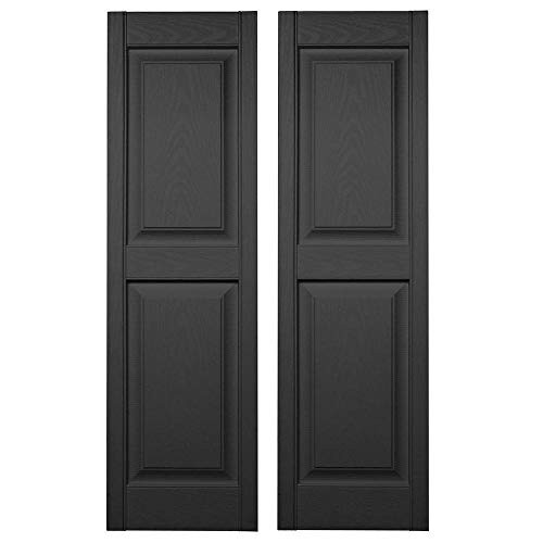 14 3/4"W x 71"H Williamsburg Double Panel Shutters, Shutter-Lok's, 002 - Black New