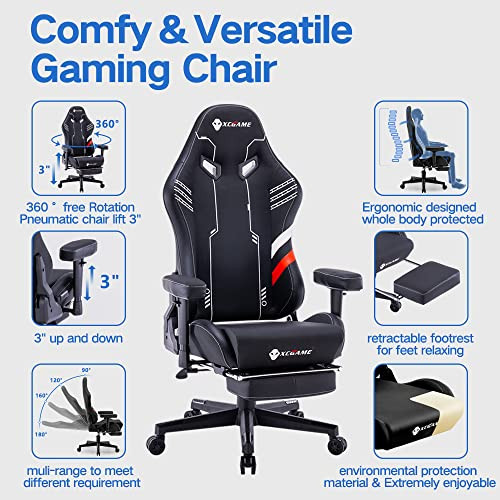 XCGAME Gaming Chairs Office Desk Chair with Lumbar Support - Black New