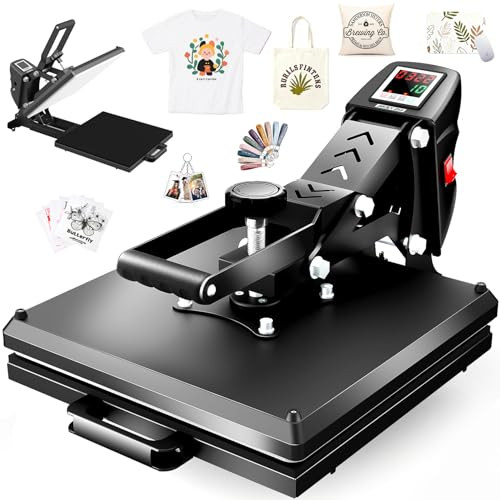 AKEYDIY 15" x 15" Heat Press for T Shirts Slide Out - Fast Heating, 15x15 Black New
