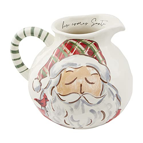 Mud Pie Christmas Santa Pitcher, Multi, 90 oz New