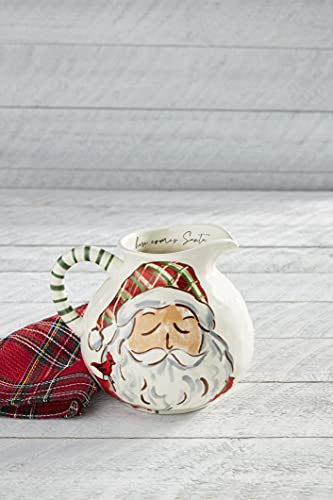 Mud Pie Christmas Santa Pitcher, Multi, 90 oz New