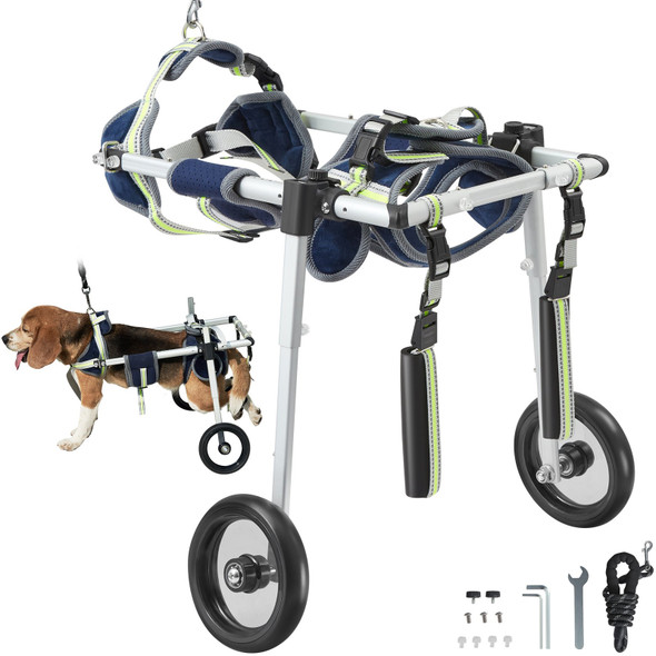 VEVOR 2 WHEELS DOG WHEELCHAIR FOR BACK LEGS X-SMALL - NAVY/LIME