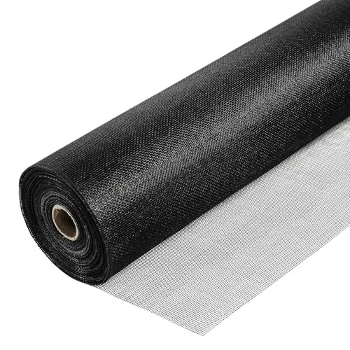 Window Screen Mesh 59" x 100' Fiberglass Window Screens Roll, B0DRF8YSNV - Black New