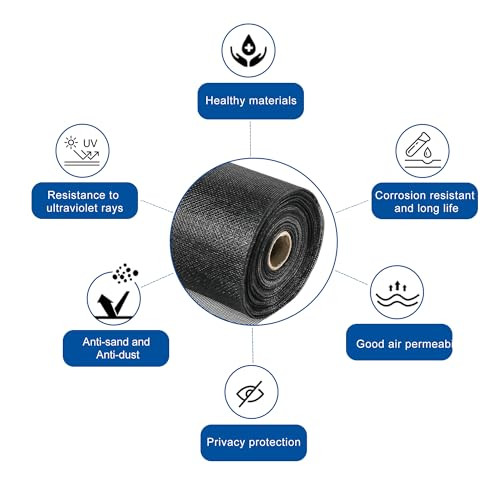 Window Screen Mesh 59" x 100' Fiberglass Window Screens Roll, B0DRF8YSNV - Black New