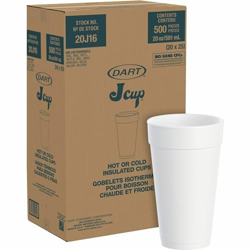 DART 20J16 Big Drink Foam Cup 20 Oz Case 500 B004NG8AAY - White New